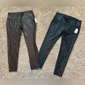 Time and Tru Faux Leather High Rise Leggings Full Length 2 Pairs Size: XXXL (22)